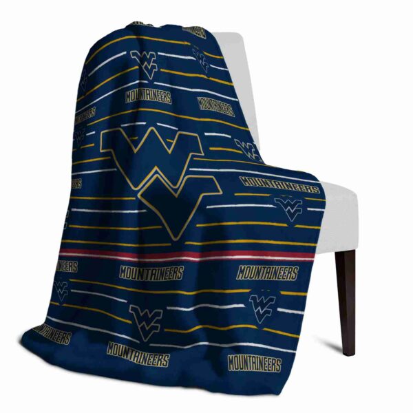 west virginia mountaineers striped pattern blue blanket top rated