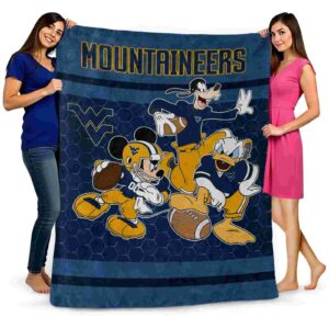 west virginia mountaineers three musketeers blue blanket fashion forward