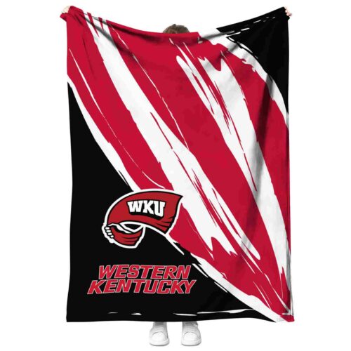 western kentucky hilltoppers brushstrokes red white blanket best selling