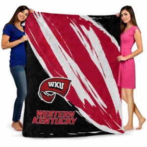 western kentucky hilltoppers brushstrokes red white blanket fashion forward