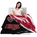 western kentucky hilltoppers brushstrokes red white blanket best selling