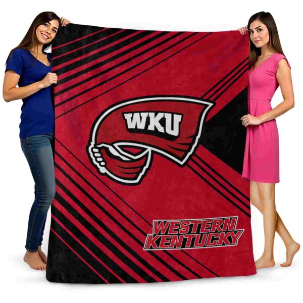 western kentucky hilltoppers diagonal stripes red blanket fashion forward