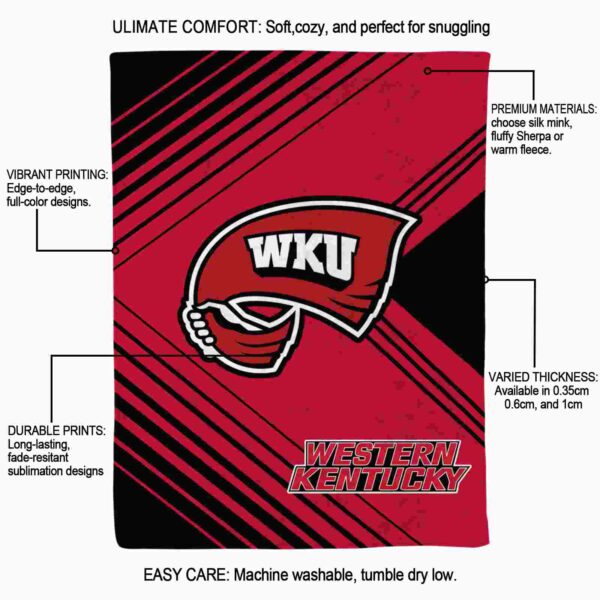 western kentucky hilltoppers diagonal stripes red blanket new arrival