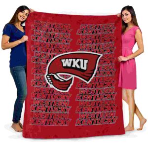 western kentucky hilltoppers fan pride red blanket fashion forward