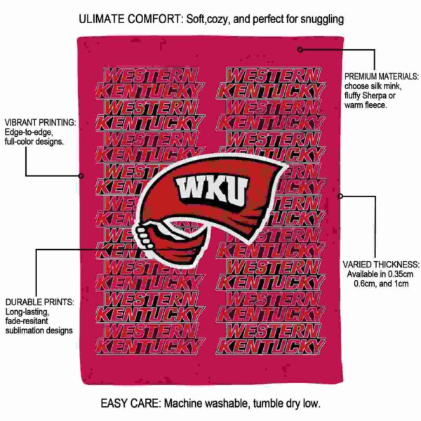 western kentucky hilltoppers fan pride red blanket new arrival