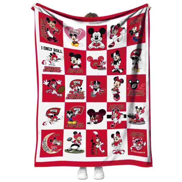 western kentucky hilltoppers mickey minnie red white blanket best selling
