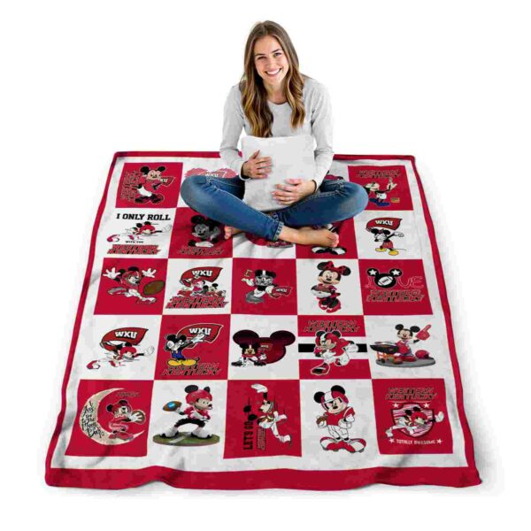 western kentucky hilltoppers mickey minnie red white blanket high quality