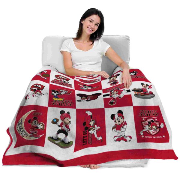 western kentucky hilltoppers mickey minnie red white blanket latest model