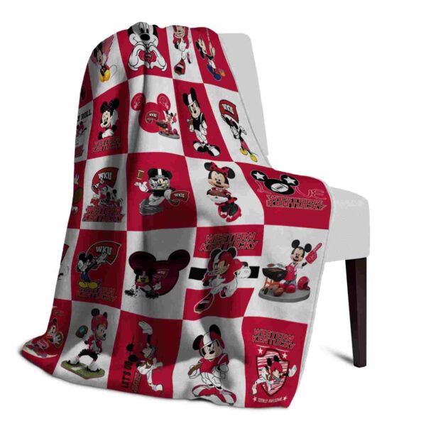western kentucky hilltoppers mickey minnie red white blanket top rated