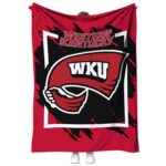 Western Kentucky Hilltoppers Splatter Effect Red Blanket 1 western kentucky hilltoppers splatter effect red blanket best selling