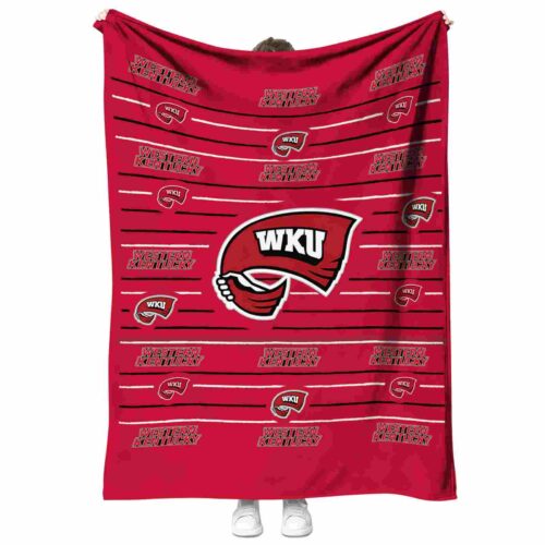 western kentucky hilltoppers striped pattern red blanket best selling