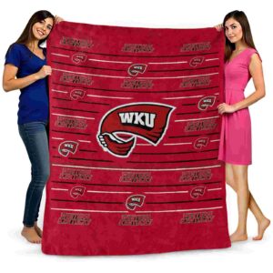 western kentucky hilltoppers striped pattern red blanket fashion forward