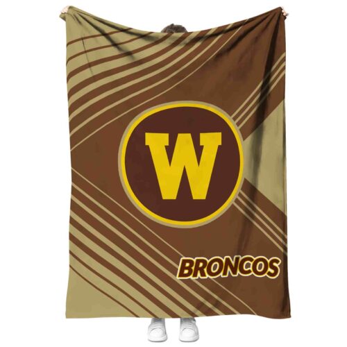 western michigan broncos diagonal stripes brown blanket best selling
