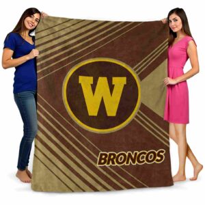 western michigan broncos diagonal stripes brown blanket fashion forward