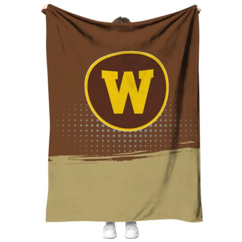 western michigan broncos gradient dots brown blanket best selling