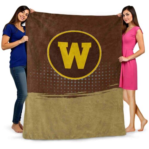 western michigan broncos gradient dots brown blanket fashion forward