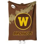 western michigan broncos grunge texture brown blanket best selling