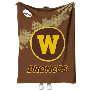 western michigan broncos grunge texture brown blanket best selling