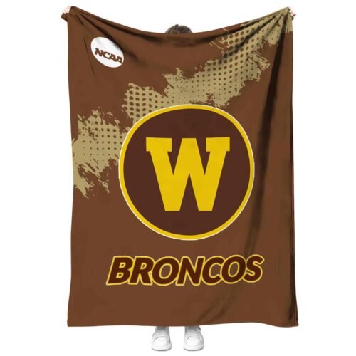 western michigan broncos grunge texture brown blanket best selling