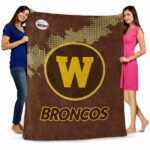 western michigan broncos grunge texture brown blanket best selling