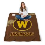 western michigan broncos grunge texture brown blanket best selling