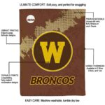 western michigan broncos grunge texture brown blanket best selling