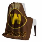 western michigan broncos grunge texture brown blanket best selling