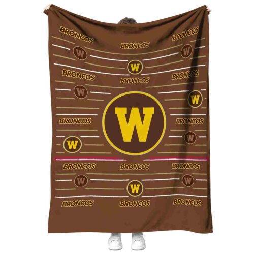 western michigan broncos striped pattern brown blanket best selling