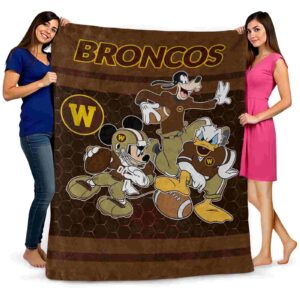 western michigan broncos three musketeers brown blanket fashion forward