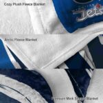 winnipeg jets brushstrokes blue white blanket best selling