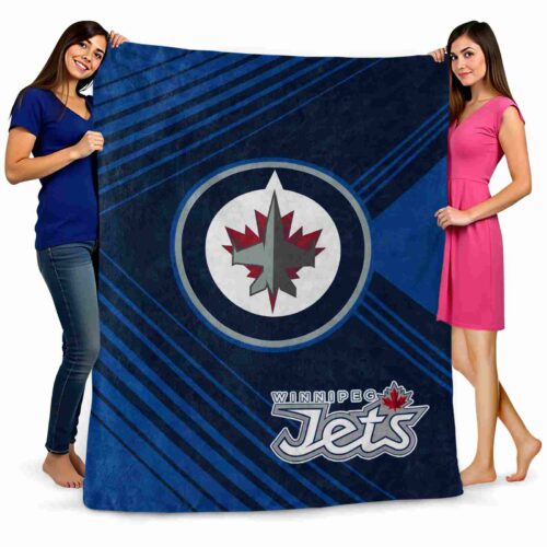 winnipeg jets diagonal stripes blue blanket fashion forward