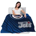 winnipeg jets diagonal stripes blue blanket best selling