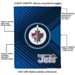 winnipeg jets diagonal stripes blue blanket best selling