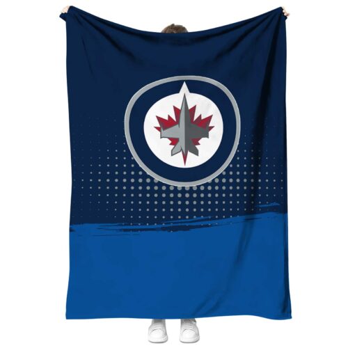 winnipeg jets gradient dots blue blanket best selling