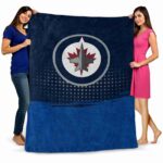 winnipeg jets gradient dots blue blanket best selling