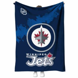 winnipeg jets grunge texture blue blanket best selling