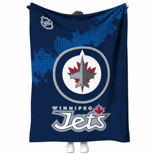 winnipeg jets grunge texture blue blanket best selling