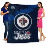 winnipeg jets grunge texture blue blanket best selling