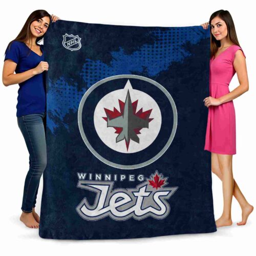 winnipeg jets grunge texture blue blanket fashion forward