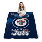 winnipeg jets grunge texture blue blanket best selling