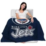 winnipeg jets grunge texture blue blanket best selling