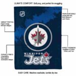 winnipeg jets grunge texture blue blanket best selling