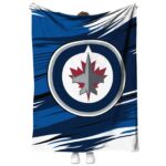 winnipeg jets paint streaks blue white blanket best selling
