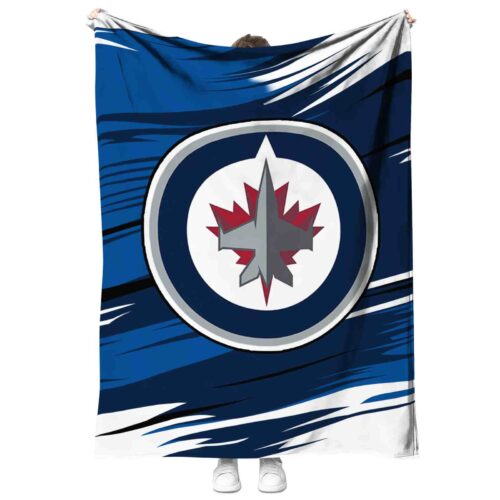 winnipeg jets paint streaks blue white blanket best selling