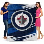winnipeg jets paint streaks blue white blanket best selling