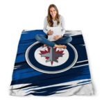 winnipeg jets paint streaks blue white blanket best selling
