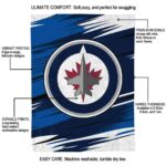 winnipeg jets paint streaks blue white blanket best selling