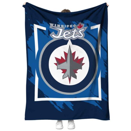 winnipeg jets splatter effect blue blanket best selling