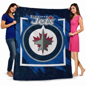winnipeg jets splatter effect blue blanket fashion forward