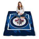 winnipeg jets splatter effect blue blanket best selling